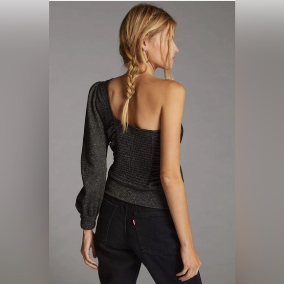 Anthropologie Current Air Bow-Tie One-Shoulder Top - Picture 3 of 7